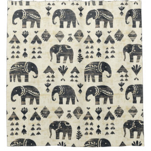 Tribal Elephant Boho Pattern (1) Shower Curtain