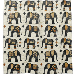 Tribal Elephant Boho Pattern (2) Shower Curtain