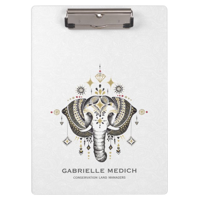 Tribal elephant head illustration clipboard (Front)
