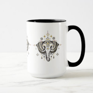 Tribal elephant illustration mug