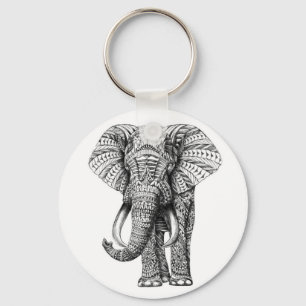 tribal elephant key ring
