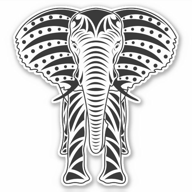 Tribal Elephant Sticker (Front)