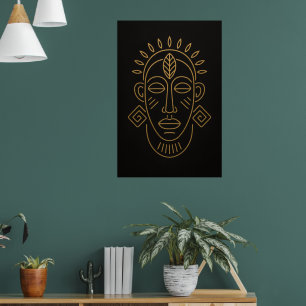 Tribal Essence   African Face Motif Art Print
