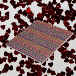 Tribal Essence Ceramic Tile – Bold Geometric Art