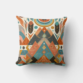 Tribal Ethnic African Pattern Earth Multicolors  Cushion