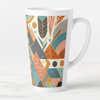 Tribal Ethnic African Pattern Earth Multicolors  Latte Mug