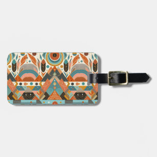 Tribal Ethnic African Pattern Earth Multicolors  Luggage Tag