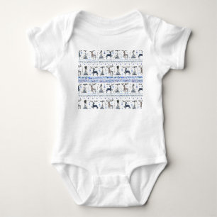 Tribal ethnic, animals dream catcher, seamless. baby bodysuit