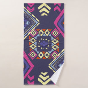Tribal ethnic background. Stylish primitive geomet Bath Towel