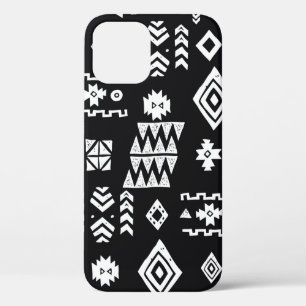 Tribal ethnic background. Stylish primitive geomet iPhone 12 Case