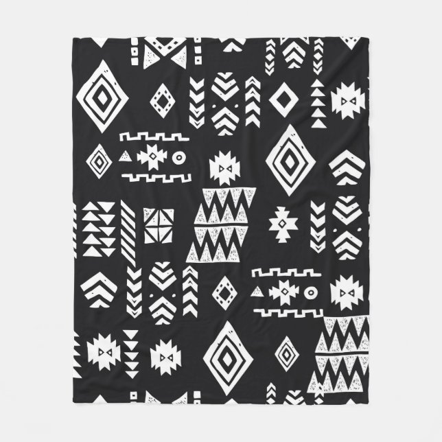 Tribal ethnic background. Stylish primitive geomet Fleece Blanket (Front)