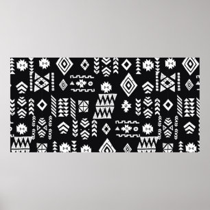 Tribal ethnic background. Stylish primitive geomet Poster