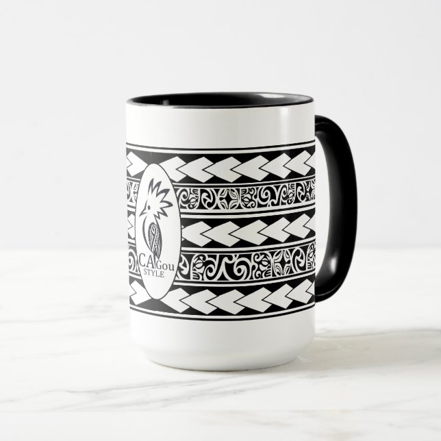 Tribal Ethnic Black Mug (Front Right)