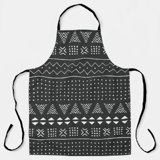 Tribal ethnic: black white pattern. apron