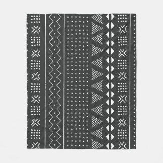 Tribal ethnic: black white pattern. fleece blanket