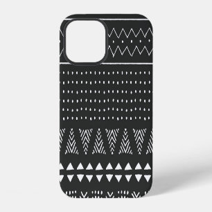 Tribal ethnic: black white pattern. iPhone 12 case