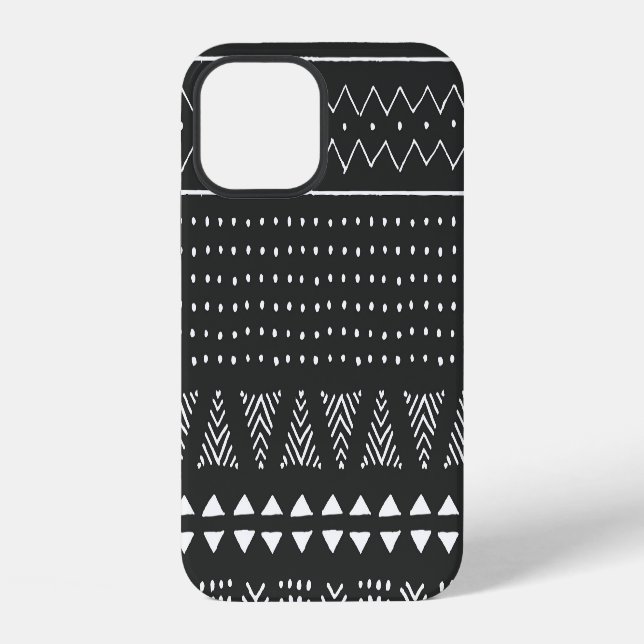 Tribal ethnic: black white pattern. iPhone case (Back)