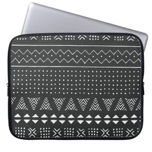 Tribal ethnic: black white pattern. laptop sleeve