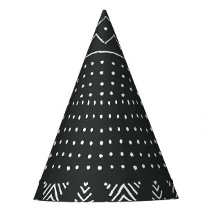 Tribal ethnic: black white pattern. party hat