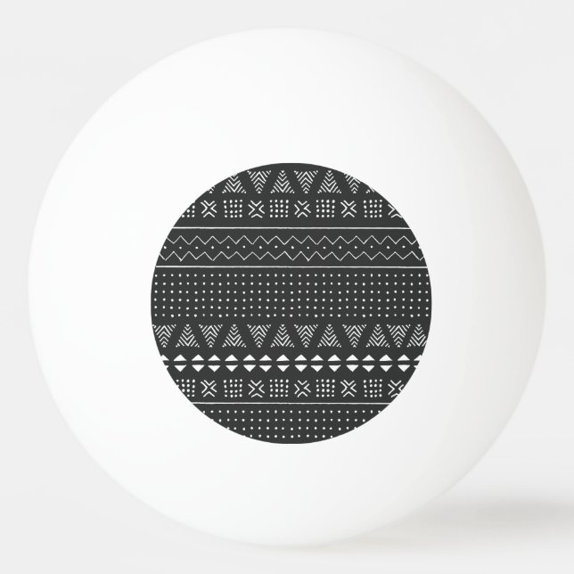 Tribal ethnic: black white pattern. ping pong ball (Front)