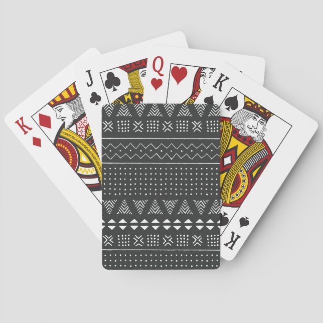 Tribal ethnic: black white pattern. playing cards (Back)