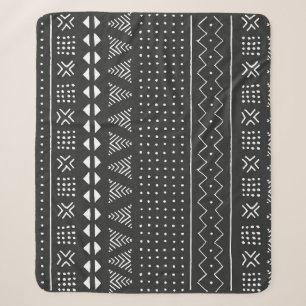Tribal ethnic: black white pattern. sherpa blanket