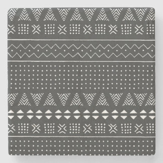Tribal ethnic: black white pattern. stone coaster