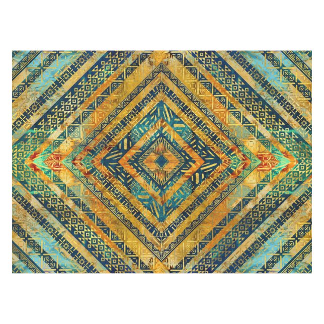 Tribal  Ethnic Boho Pattern Tablecloth (Front (Horizontal))