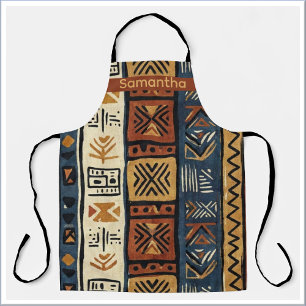 Tribal Ethnic Brown Gold & Green Apron