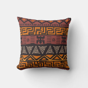 Tribal ethnic colorful bohemian pattern with geome cushion