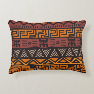 Tribal ethnic colourful bohemian pattern with geom decorative cushion