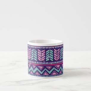 Tribal Ethnic: Colourful Seamless Pattern. Espresso Cup