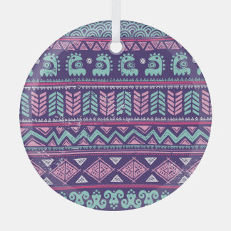 Tribal Ethnic: Colourful Seamless Pattern. Glass Tree Decoration