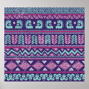 Tribal Ethnic: Colourful Seamless Pattern. Poster
