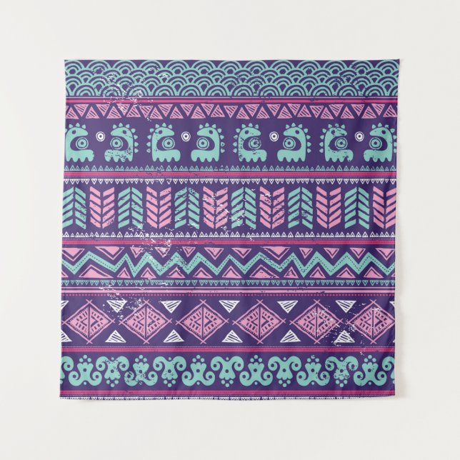 Tribal Ethnic: Colourful Seamless Pattern. Tapestry (Front)