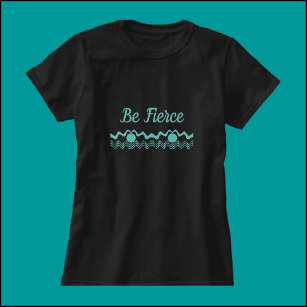 Tribal Ethnic Geometric Turquoise and Black T-Shirt