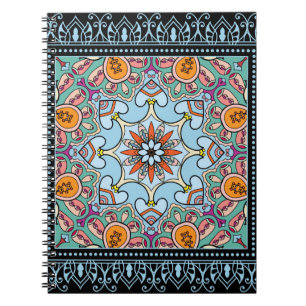 Tribal ethnic mandala seamless pattern notebook