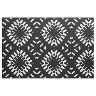 Tribal Ethnic Monochrome Black and White Pattern Fabric