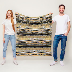 Tribal , ethnic, ornament fleece blanket