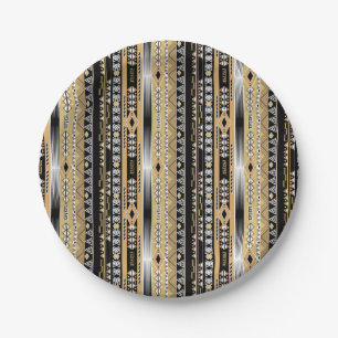 Tribal , ethnic, ornament paper plate