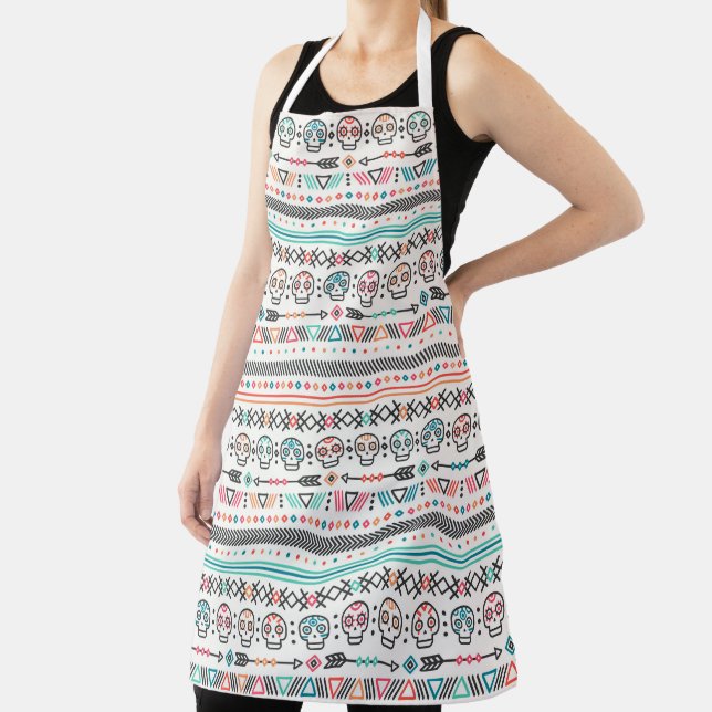 Tribal Ethnic Pattern with Skulls Apron (Insitu)