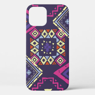 Tribal ethnic, primitive geometric background. iPhone 12 case
