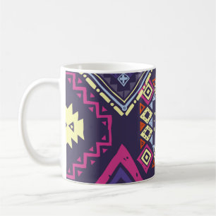 Tribal ethnic, primitive geometric background. coffee mug