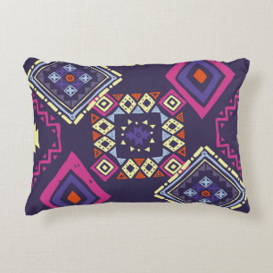 Tribal ethnic, primitive geometric background. decorative cushion