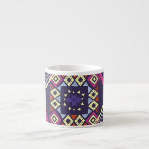 Tribal ethnic, primitive geometric background. espresso cup