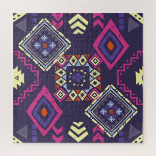 Tribal ethnic, primitive geometric background. jigsaw puzzle
