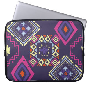 Tribal ethnic, primitive geometric background. laptop sleeve