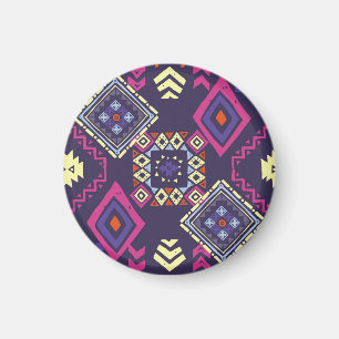 Tribal ethnic, primitive geometric background. magnet