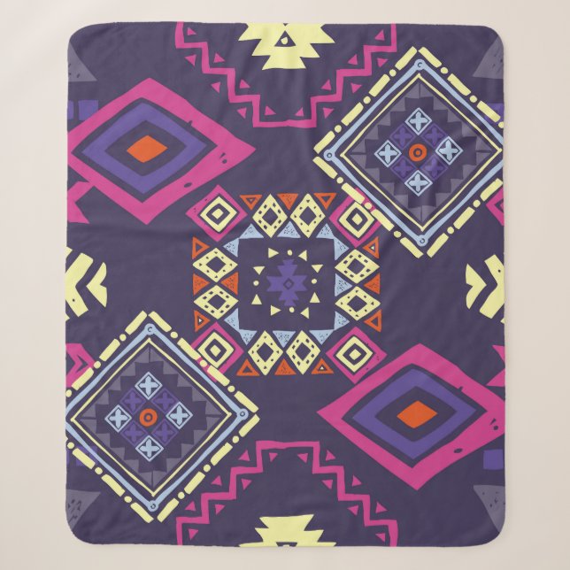 Tribal ethnic, primitive geometric background. sherpa blanket (Front)