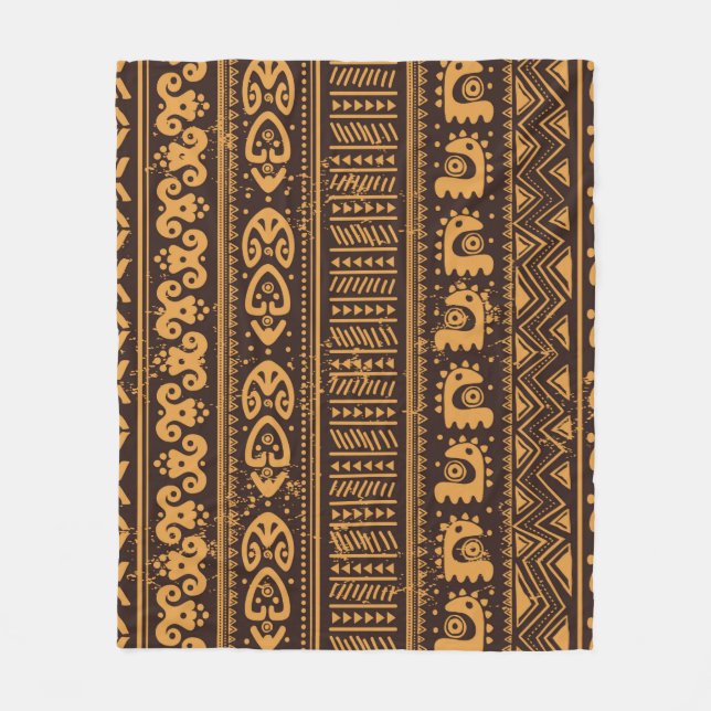 Tribal ethnic seamless fleece blanket (Front)